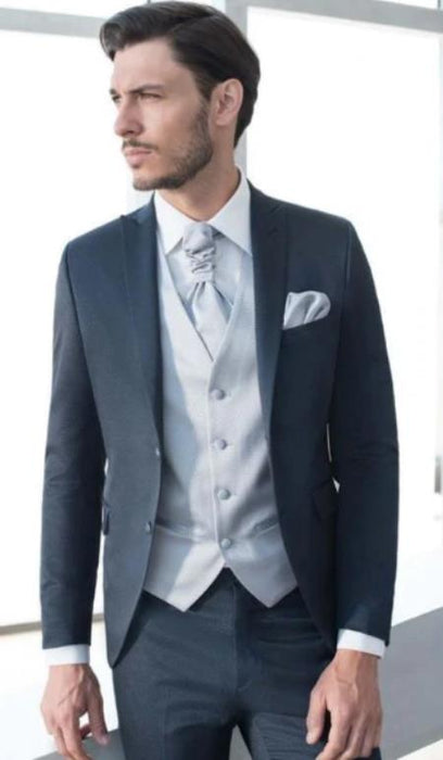 Silver and Blue Tuxedo - Navy Blue