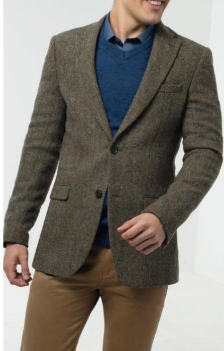 Mens Harris Tweed Jacket in Green