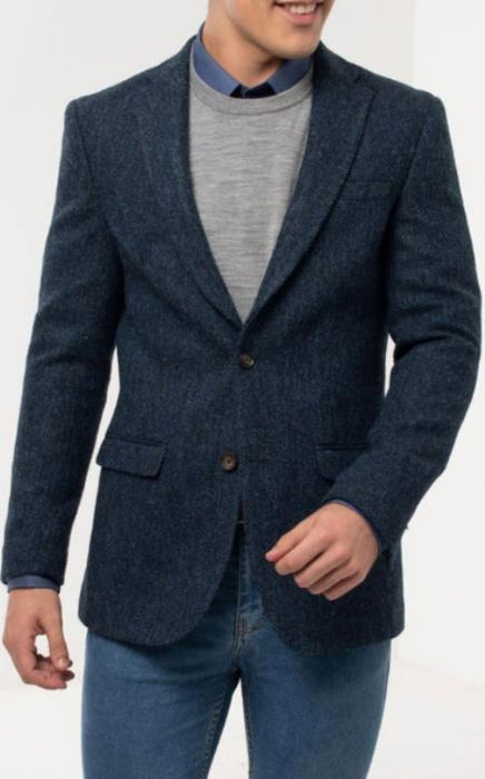 Mens Harris Tweed Jacket in Blue