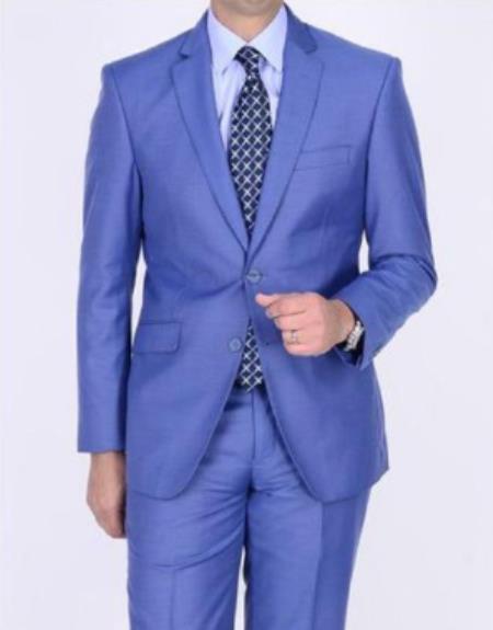 Mens Neon Blue Suit