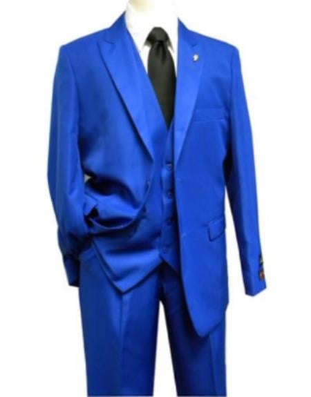 Mens Neon Blue Suit