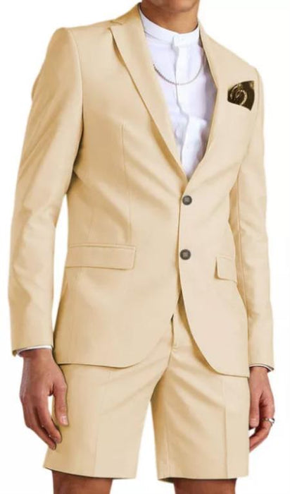 Mens Short Pants Suit Set Mens Champagne Suit For Men