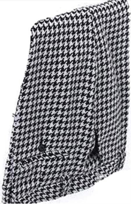 Mens Grey Houndstooth Dress Pants