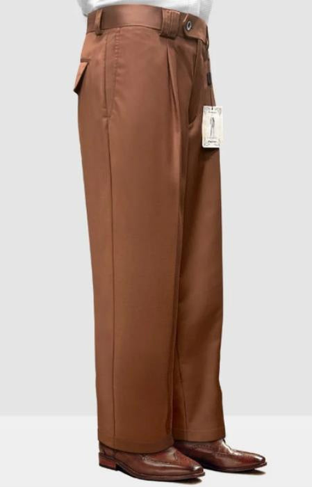 Mens Pant - Pleated Wide Leg - Copper