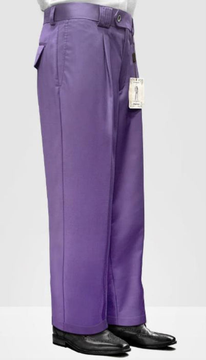 Mens Pant - Pleated Wide Leg - Mauve