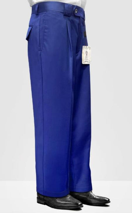 Mens Pant - Pleated Wide Leg - Sapphire