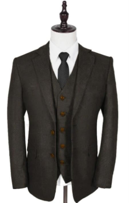 Vintage Suits - Tweed Suits - Herringbone Suits Brown