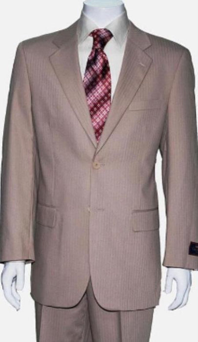 Tan Pinstripe Suit - Beige Pinstripe Suit