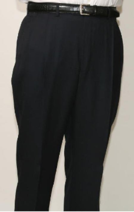 Mens Double Pleated Trousers - Double Pleated Dress Pants - Slacks Navy