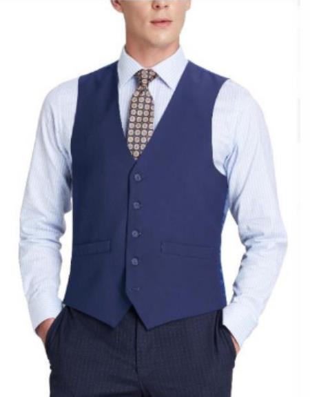 Mens Big and Tall Dress Vests Royal Blue