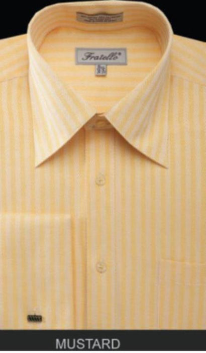 20 Inch Neck Dress Shirts in Mustard