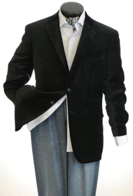 Black Mens Big and Tall Velvet Blazer - Velvet Sport Coat