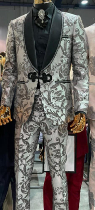 Mens Suit Silver