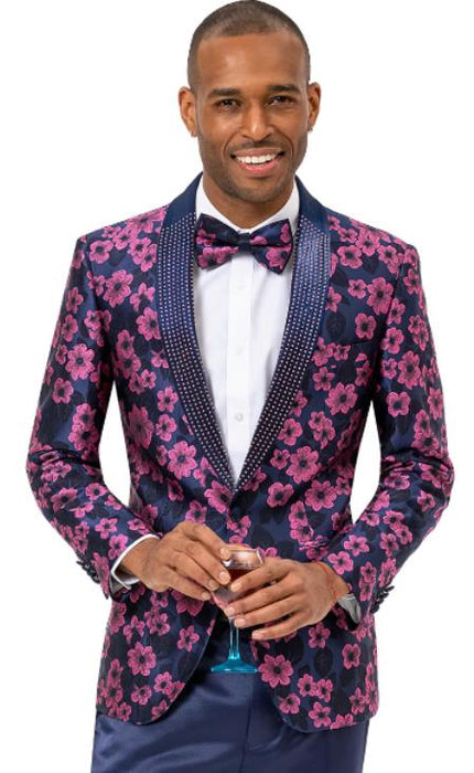 Mens Paisley Pattern and Prom Tuxedo in Magenta