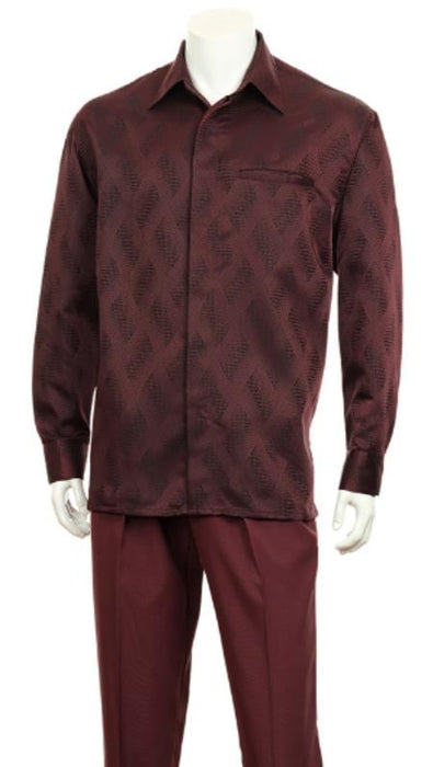 Mens Walking Suit Burgundy