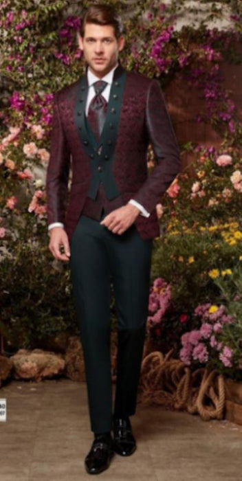 Mens Suits Burgundy