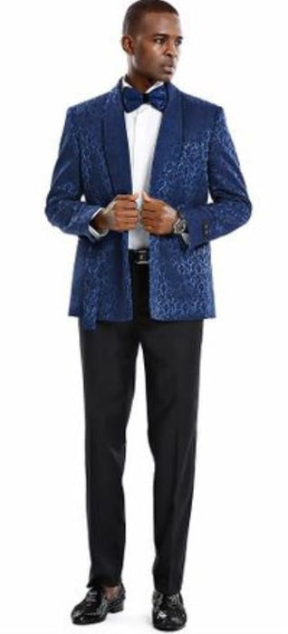 Mens Blazer - Paisley Blazer - Prom Blazer - Blue Prom Tuxedo