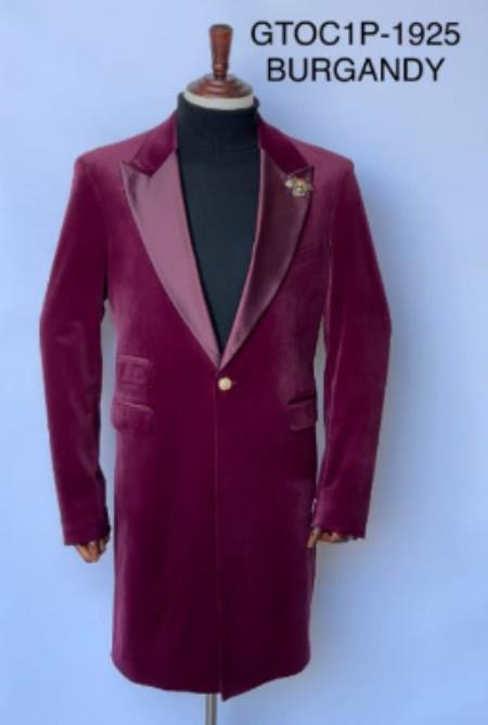 Velvet Cutaway Tuxedo - Velvet Morning Suit - Velvet Tail Tuxedo - Burgundy