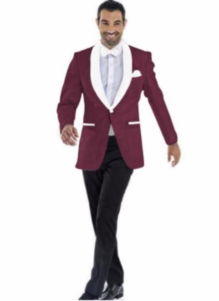 Mens Prom Blazer - Burgundy ~ Gold Blazer For Homecoming