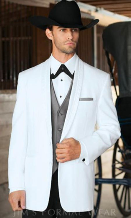 Mens White Cowboy Tuxedo - White Cowboy Suit - Western Suit (Jacket + Pants)