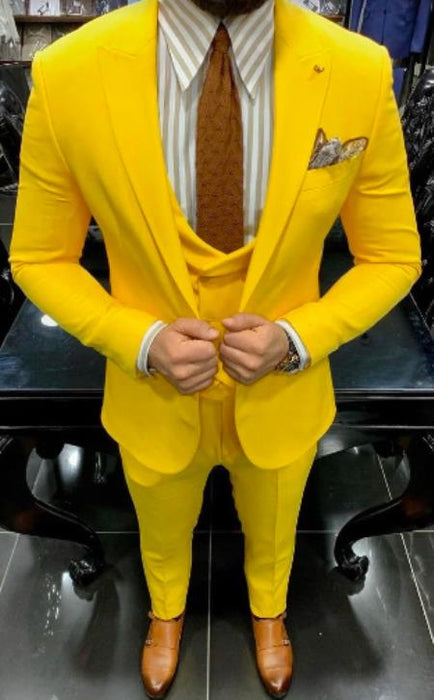 Mens Yellow Suit