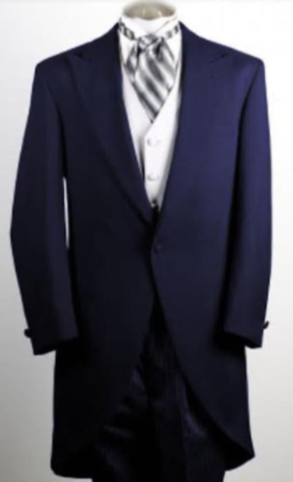 Men's 100% Worsted Wool Navy Blue Cutaway Jacket With The Tail Suit Tuxedo With Tails Fashion Tuxedo For Men