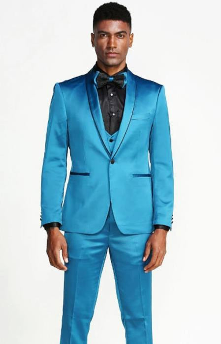 SKU#JA58769 Teal Tuxedo - Teal Prom Suits - Teal Prom Tuxedos Jacket