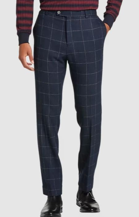 Black Windowpane Pants - Plaid Dress Pants