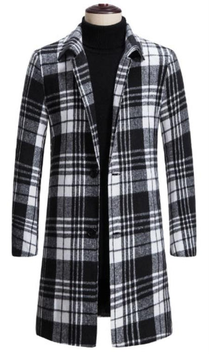 Men Plaid Print Overcoat Without Top