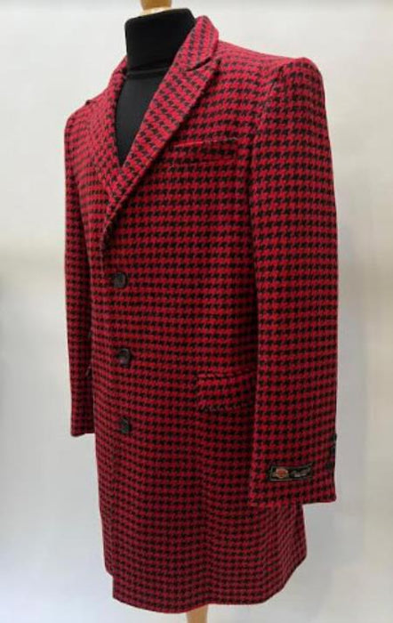 Mens Plaid Overcoat - Peacoat - Plaid Topcoats