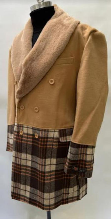 Mens Plaid Overcoat - Peacoat - Plaid Topcoats