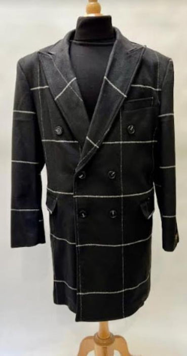 Mens Plaid Overcoat - Peacoat - Plaid Topcoats