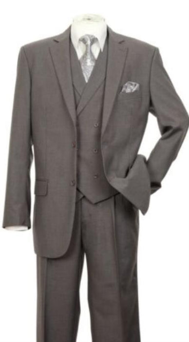 Modern Fit Wool Feel Two Button Jacket with Suit Charcoal