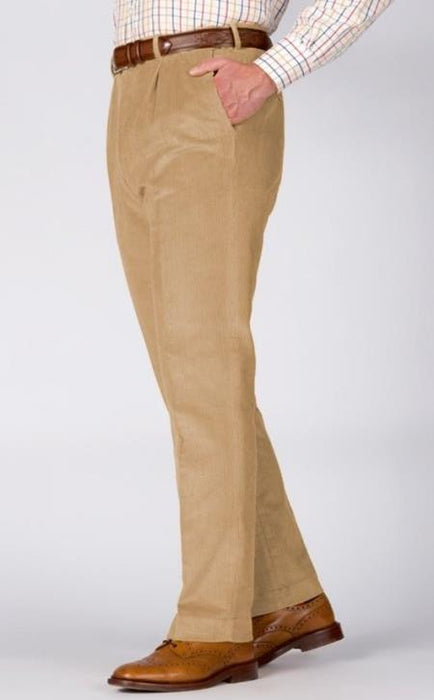 Sand Pleated County Corduroy Pants