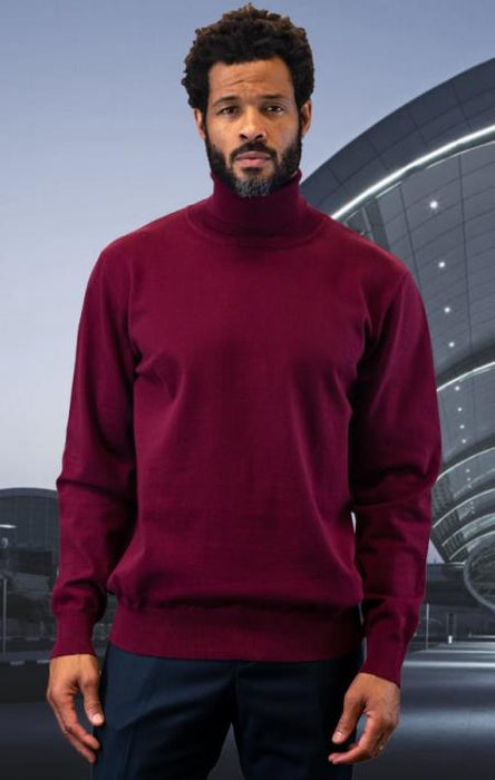 Mens Sweater Burgundy and Cashmere Fabric