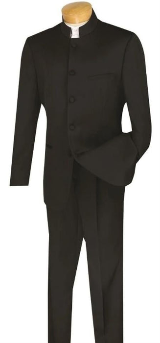 Wedding Groom Suit - Prom Tuxedo Suit - No Collar Weddig Tuxedo - Black