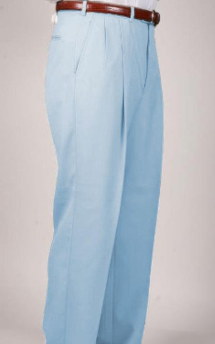 Zacchi Mens Dress Pleated Blue Slacks - Colorful Pants