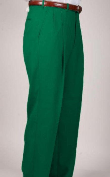 Zacchi Mens Dress Pleated Green Slacks - Colorful Pants