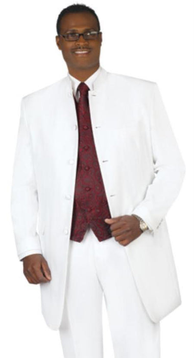 Mandarin Collar Tuxedo - Mandarin Tuxedo - No Collar Suit - White Suit