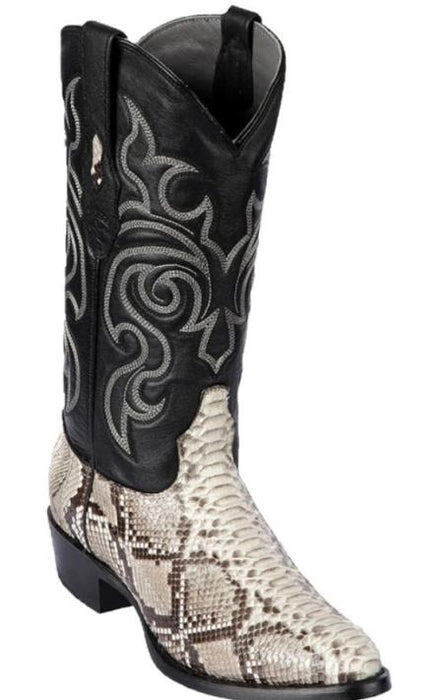 Mens Los Altos Python Round Toe Boot Natural