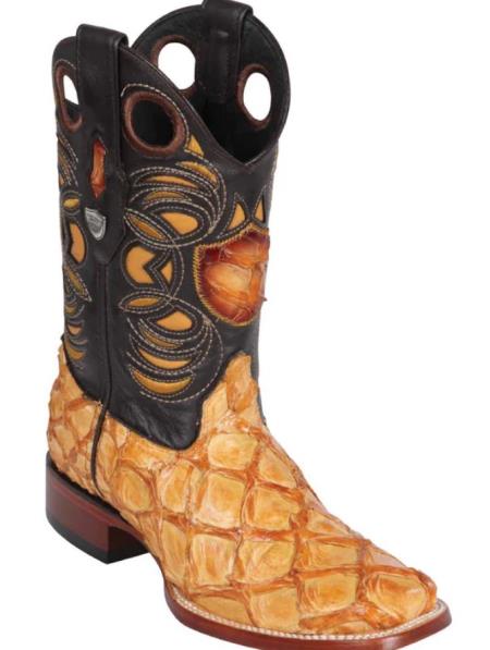 Mens Wild West Monster Fish Ranch Toe Boot Buttercup