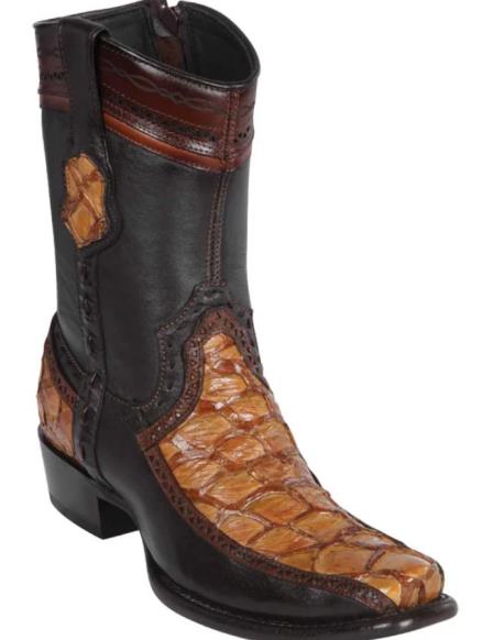 Mens Wild West Monster Fish with Deer Dubai Toe Short Boot Oryx