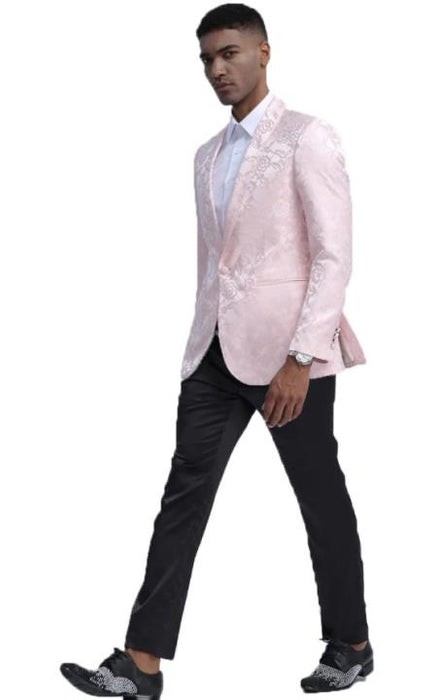 Big and Tall Paisley Sport Coat - Big and Tall Light Pink Blazer