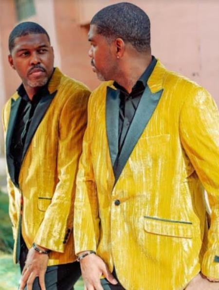 Mustard Color Velvet Tuxedo Dinner Jacket