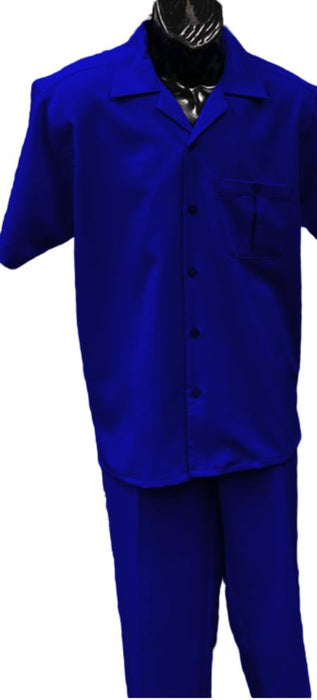 Mens Walking Suit - Big and Tall Casual Suit - Blue Suit Up to 6XL Pants