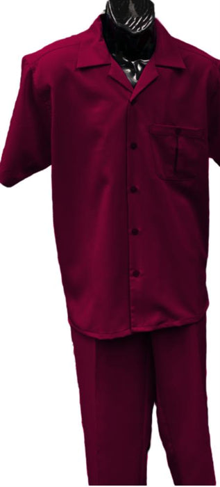 Mens Walking Suit - Big and Tall Casual Suit - Burgundy Suit Up to 6XL Pants