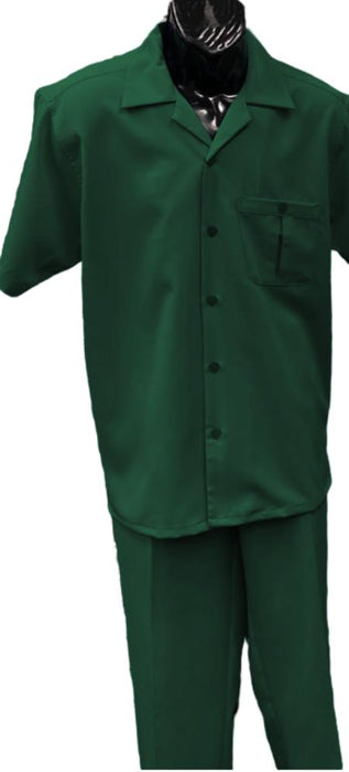 Mens Walking Suit - Big and Tall Casual Suit - Emerald Green Suit Up to 6XL Pants