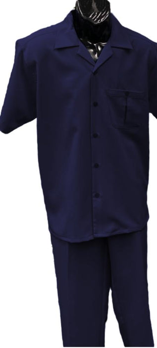 Mens Walking Suit - Big and Tall Casual Suit - Navy Suit Up to 6XL Pants