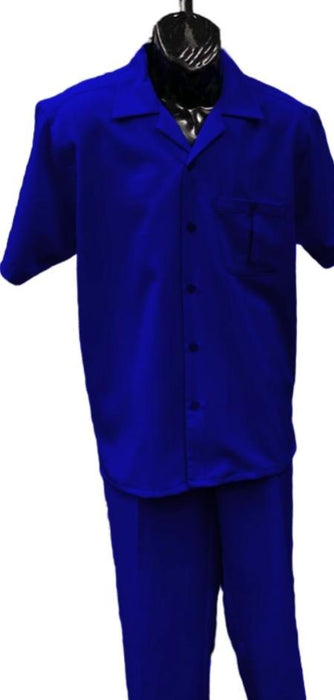 Mens Walking Suit - Big and Tall Casual Suit - Blue Suit Up to 6XL Pants