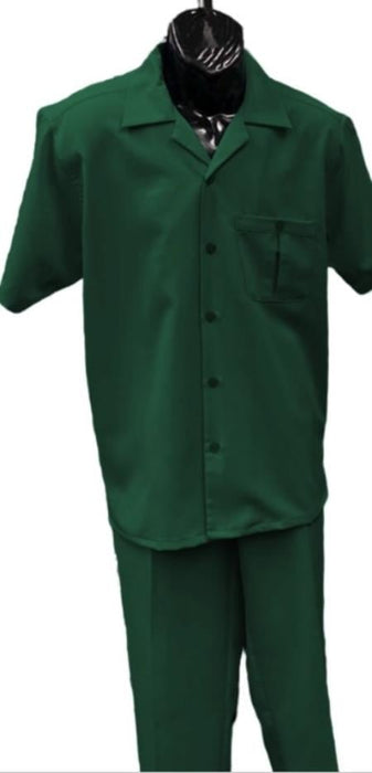 Mens Walking Suit - Big and Tall Casual Suit - Emerald Green Suit Up to 6XL Pants